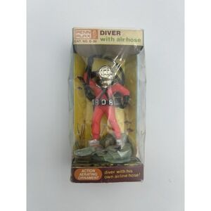 Vintage Penn Plax 1970s  Diver with air Hose Aquarium Fish Tank New